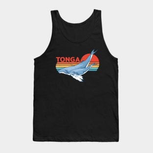 Humpback Whale Kingdom of Tonga Vintage Travel Design Tank Top